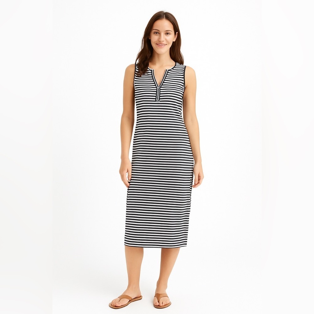 NWT J Jill Nautical Maxi/midi Dress Medium Petite